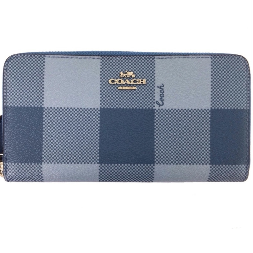 Brand New! Coach Accordion Zip Checkered Wallet